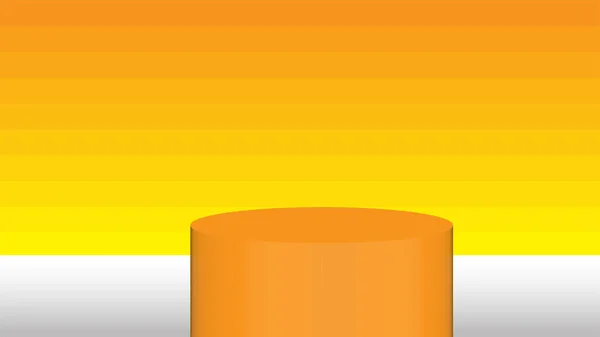 Oranje Podium Abstract Oranje Achtergrond Met Kopieerruimte Achtergrond Concept Vector — Stockvector