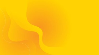 Akışkan şekilli soyut sarı arkaplan modern konsept. Asgari poster. afiş, web, kapak, reklam panosu, broşür, sosyal medya, iniş sayfası için arkaplan.