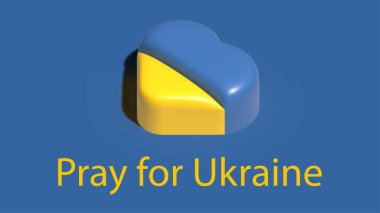 Ukrayna için kalp ikonu ile dua et. vektör.