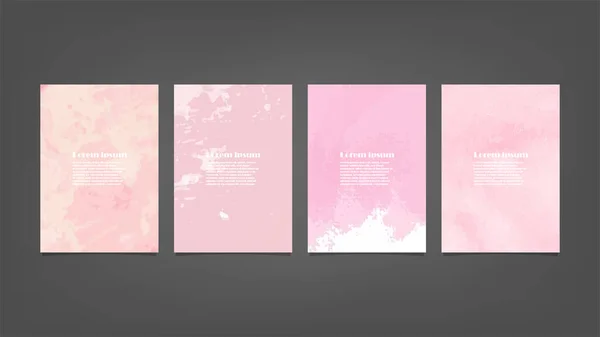 Conjunto Fondos Acuarela Vectorial Rosa Para Póster Folleto Folleto Paquete — Archivo Imágenes Vectoriales