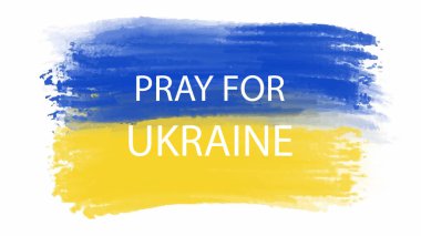 Ukrayna işaretini destekleyin. Üzerinde Ukrayna bayrağı renkleri olan bir etiket. Ukrayna savaşı konsepti. Vektör illüstrasyonu