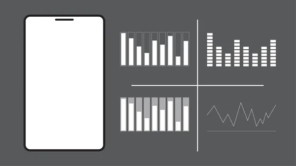 Smartphone Icon Set Graph Tectnology Concept Illustration Vector — Vector de stock
