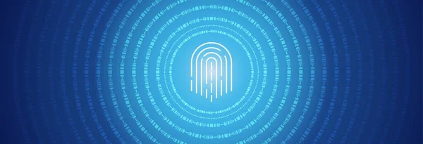 Abstract Blue Vector Background Fingerprint Security Background Concept Vector — Archivo Imágenes Vectoriales
