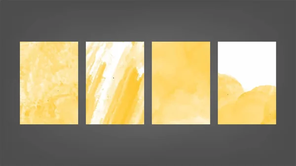 Набір Жовтих Векторних Акварельних Фонів Плакату Брошури Або Флаєра Бункера — стоковий вектор