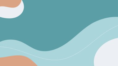 Fashion stylish templates with green abstract shapes and line in nude pastel colors. Neutral background in minimalist style. Contemporary vector Illustration