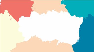 Poster, broşür veya el ilanı, suluboya posterler, el ilanları veya kartlar için renkli vektör suluboya arkaplan. Sancak şablonu.