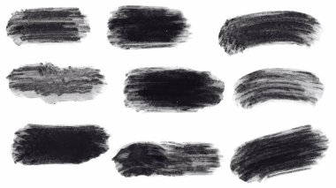 Büyük bir set Black grunge fırça, bayrak, etiket, tasarımınız için, vektör