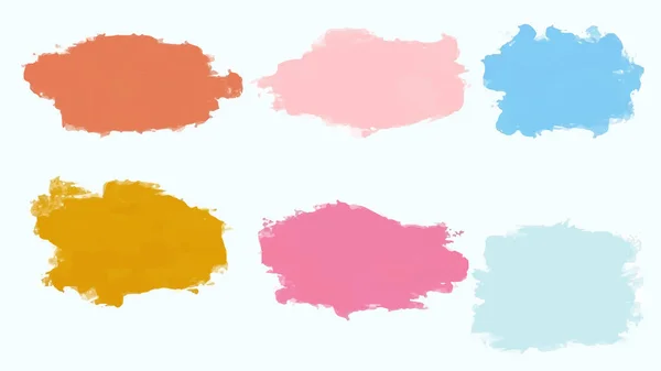 Ensemble Peinture Colorée Coups Pinceau Encre Pinceaux Lignes Des Éléments — Image vectorielle