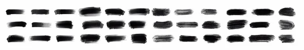 Set Black Paint Ink Brush Strokes Brushes Lines Dirty Artistic — 스톡 벡터