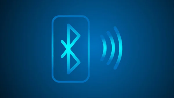 Bluetooth Neon Tecken Svart Bakgrund Isolera Vektor — Stock vektor