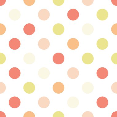 Pastel polka pürüzsüz desenli arka plan. Hoş bir geçmiş konsepti. Kusursuz bir geçmişi var. Vektör.