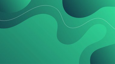 Soyut Yeşil Arkaplan Şablonu Vektörü, Güzel Dalga Tasarımı ile Yeşil Arkaplan