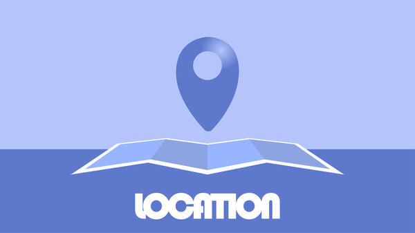 GPS map pointers on the map vector illustration. Modern flat design.