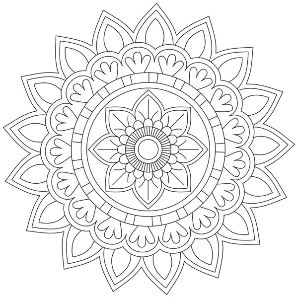 Hoja Flor Pétalo Colorear Mandala Arte Forma Gráfica Simple Vector — Archivo Imágenes Vectoriales