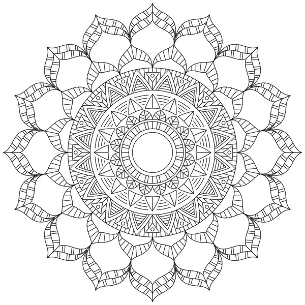 Feuille Fleur Pétale Coloriage Mandala Art Simple Forme Graphique Vecteur — Image vectorielle