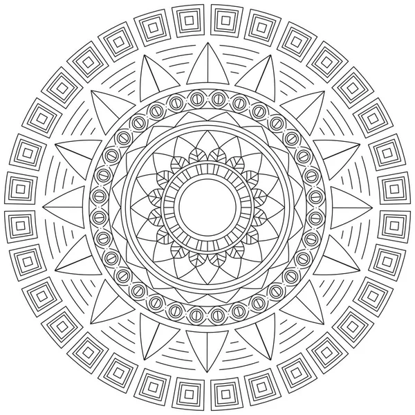 Hoja Flor Pétalo Colorear Mandala Arte Forma Gráfica Simple Vector — Vector de stock