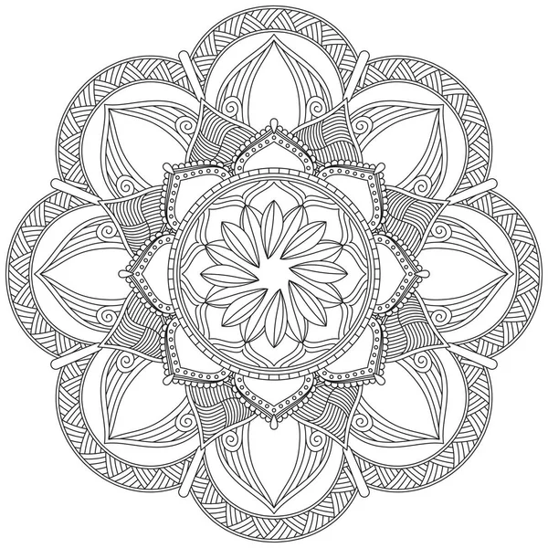 Hoja Flor Pétalo Colorear Mandala Arte Forma Gráfica Simple Vector — Archivo Imágenes Vectoriales