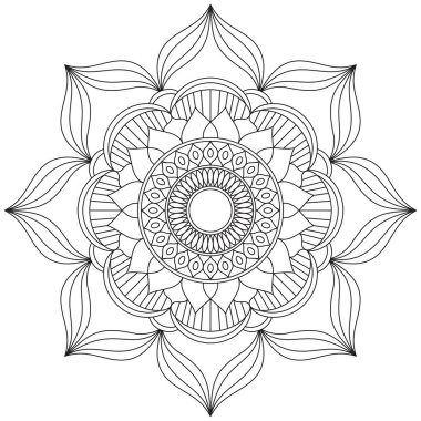 Yaprak Çiçeği Taç Yaprağı Renk Mandala Sanat Basit Grafik Şekli Vector Çiçek Orijinal Tasarım Klasik Dekoratif Özellikler Şablonu İslam Arap Mistik Dini Lotus