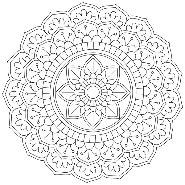 Feuille Fleur Pétale Coloriage Mandala Art Simple Forme Graphique Vecteur — Image vectorielle