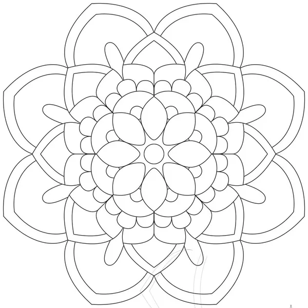 Leaf Flower Petal Coloring Mandala Art Simple Graphic Shape Vector — Stock Vector