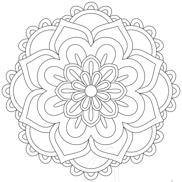 Hoja Flor Pétalo Colorear Mandala Arte Forma Gráfica Simple Vector — Archivo Imágenes Vectoriales