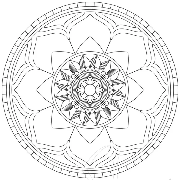 Leaf Flower Petal Coloring Mandala Art Simple Graphic Shape Vector — Stock Vector