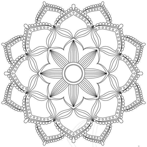 Hoja Flor Pétalo Colorear Mandala Arte Forma Gráfica Simple Vector — Archivo Imágenes Vectoriales