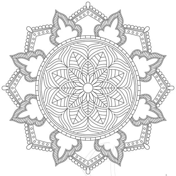 Feuille Fleur Pétale Coloriage Mandala Art Simple Forme Graphique Vecteur — Image vectorielle