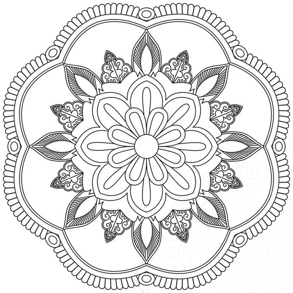 Levél Virág Szirom Színezés Mandala Art Egyszerű Grafikus Alak Vektor — Stock Vector