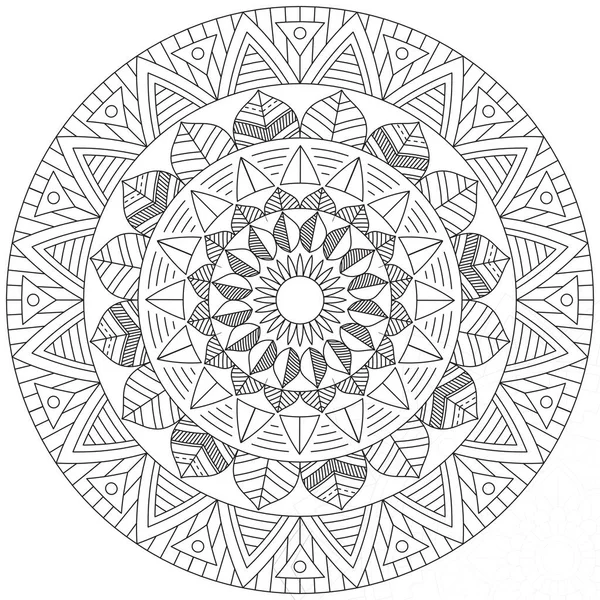 Feuille Fleur Pétale Coloriage Mandala Art Simple Forme Graphique Vecteur — Image vectorielle