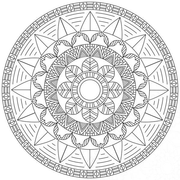 Folha Flor Pétala Colorir Mandala Arte Simples Gráfico Forma Vetor — Vetor de Stock