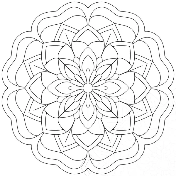 Φύλλο Λουλούδι Πέταλο Χρωματισμός Mandala Τέχνη Απλή Γραφική Σχήμα Διάνυσμα — Διανυσματικό Αρχείο