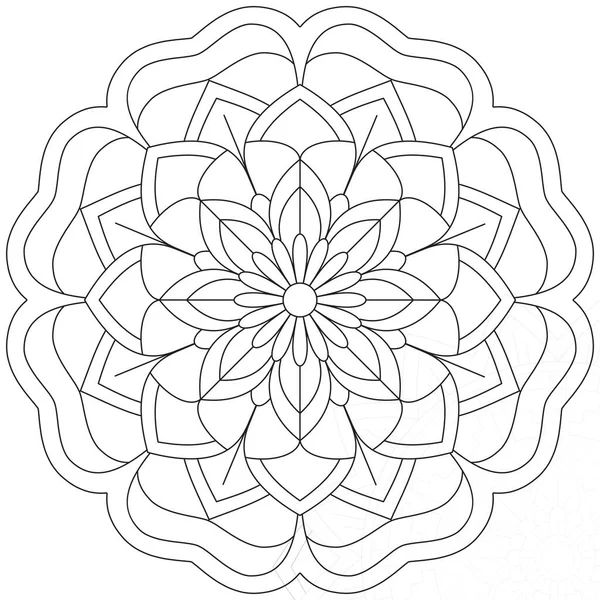 Hoja Flor Pétalo Colorear Mandala Arte Forma Gráfica Simple Vector — Archivo Imágenes Vectoriales