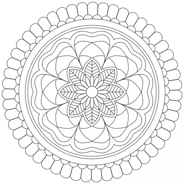 Hoja Flor Pétalo Colorear Mandala Arte Forma Gráfica Simple Vector — Archivo Imágenes Vectoriales