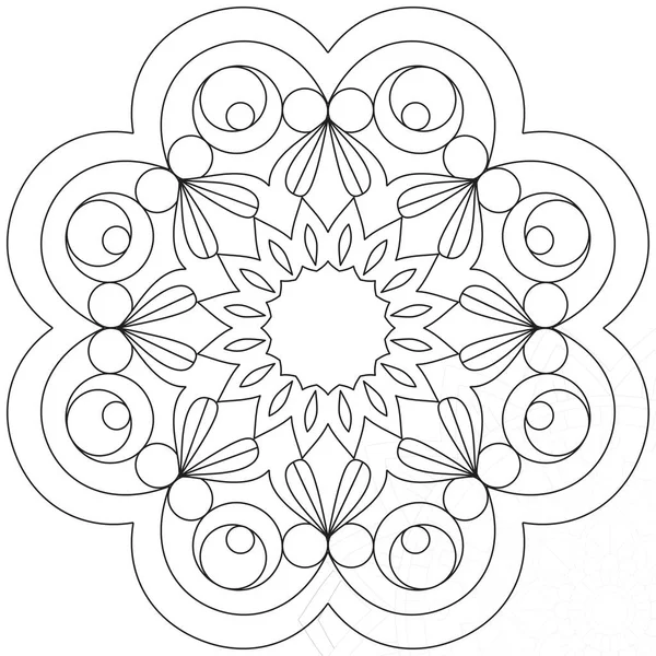 Blad Blomma Petal Färgläggning Mandala Konst Enkel Grafisk Form Vektor — Stock vektor