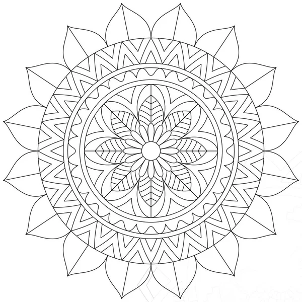 Flori Frunze Petale Colorat Mandala Art Formă Grafică Simplă Vector — Vector de stoc