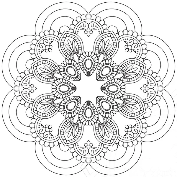 Feuille Fleur Pétale Coloriage Mandala Art Simple Forme Graphique Vecteur — Image vectorielle