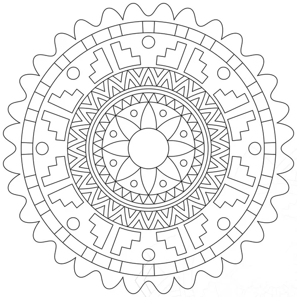 Feuille Fleur Pétale Coloriage Mandala Art Simple Forme Graphique Vecteur — Image vectorielle