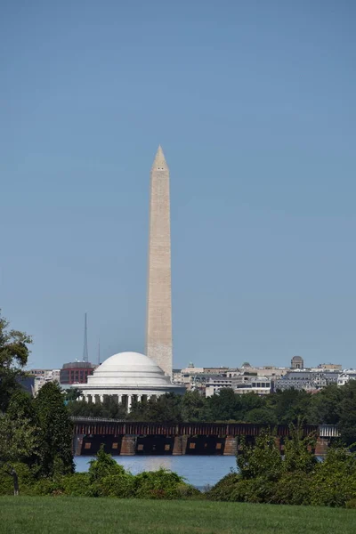Washington Eua Setembro 2021 Jefferson Memorial Monumento Washington Visto Gravelly — Fotografia de Stock