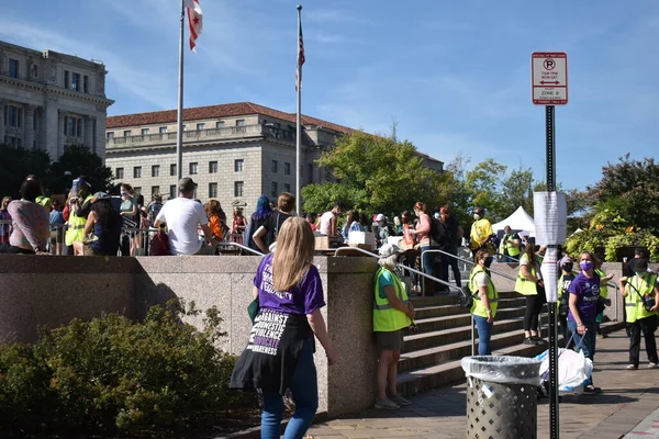 Washington Eua Outubro 2021 Ativistas Reúnem Freedom Plaza Para Apoiar — Fotografia de Stock