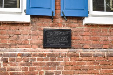 Alexandria, Virginia, USA - October 8, 2021: Historical Marker Outside of the Home of Elisha Cullen Dick in Old Town Alexandria