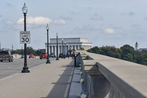 Washington États Unis Octobre 2021 Lincoln Memorial Émerge Chemin Pont — Photo
