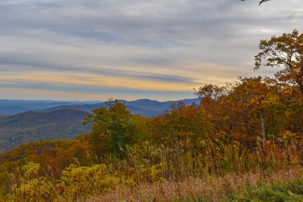 Soleil Couche Sur Les Montagnes Blue Ridge Sur Après Midi — Photo