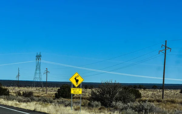 Trasa Arizona Usa Listopada 2021 Znak Przejścia Przez Łosie Zdobi — Zdjęcie stockowe