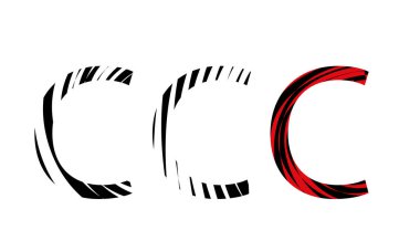 Op- art tarzında modern tasarım için C harfi logosu