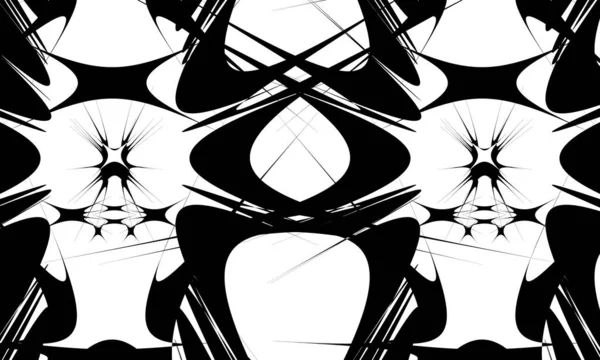 Motifs Noirs Mystiques Mystérieux Dans Style Art Sur Fond Blanc — Image vectorielle