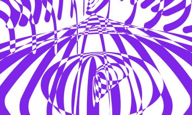 Operasyon sanatındaki mistik kalıplar beyaz arka planda optik bir illüzyon yaratır.