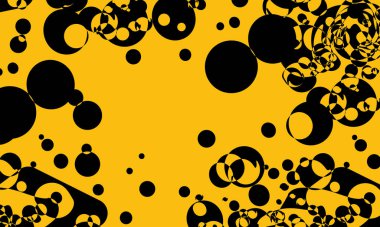 Turuncu arka planda gizemli ve çarpık siyah desenler var.