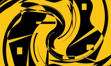 Siyah desenli desenler turuncu bir arka plan duvar kağıdında düzensiz bir yüzey oluşturur.