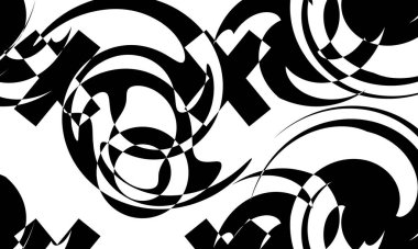 Orijinal siyah desenler tasarım için modern duvar kağıtlarını çarpıtıyor
